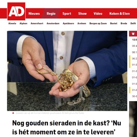 AD: Nog gouden sieraden in de kast? ‘Nu is hét moment om ze in te leveren’