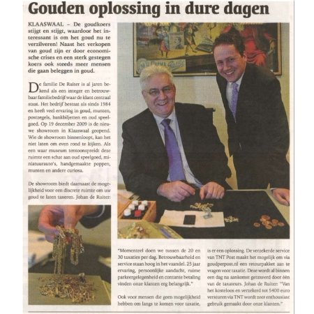 Gouden oplossing in dure dagen