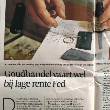 Goudhandel vaart wel bij lage rente Fed