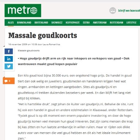 Massale goudkoorts