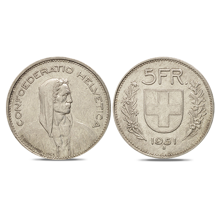 Zilveren Zwitserse frank