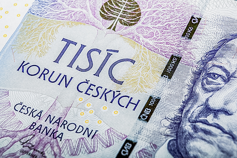 Vooraf Tsjechische kronen wisselen 